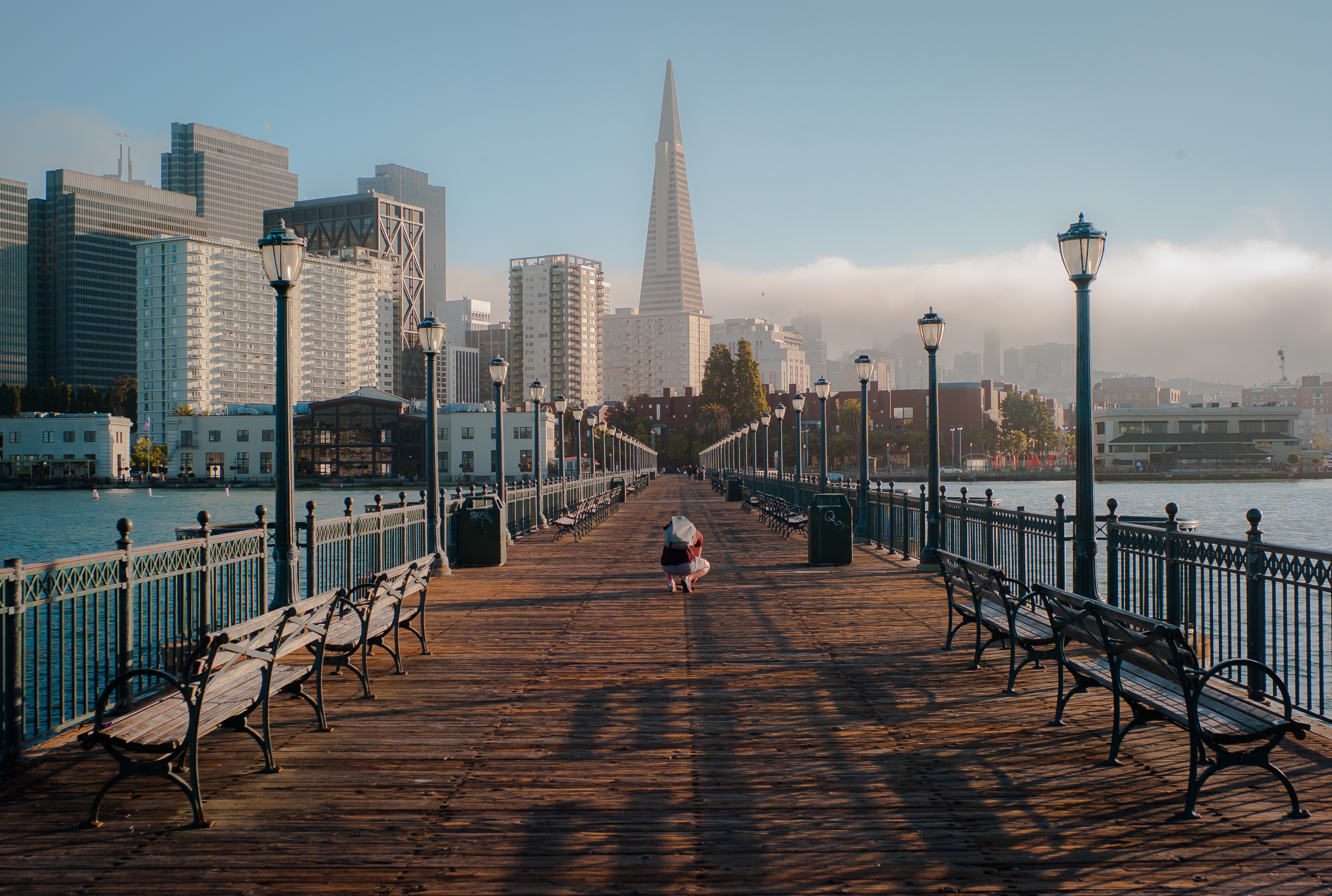 San Francisco skyline viewed from the waterfront pier